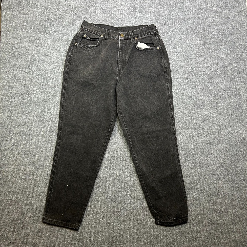 Vintage Chic‎ Tapered Jeans Women's Faded Black Denim Classic Zip Fly - 14P